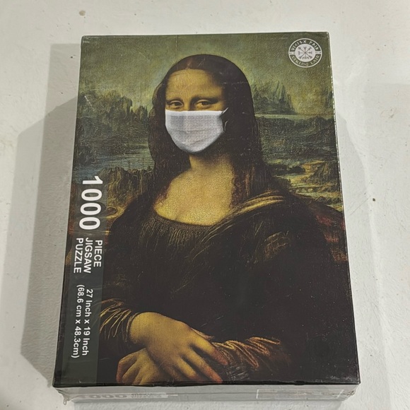 Brand New sealed Mona Lisa Jigsaw puzzle Covid mask era fun gift for art fan - Picture 1 of 5